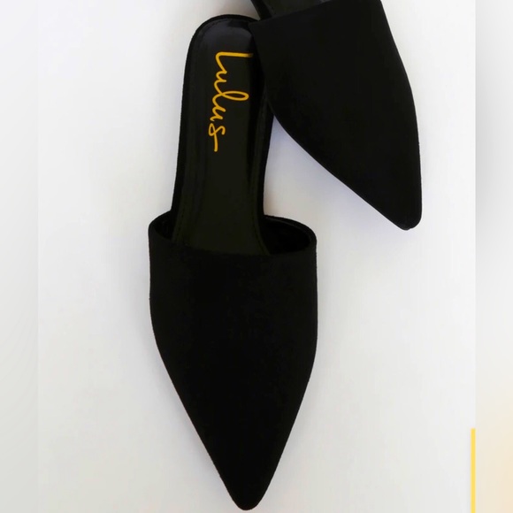 Lulus Shoes - Lulu’s Black Suede Pointed Toe Mule Slide Size 8.5